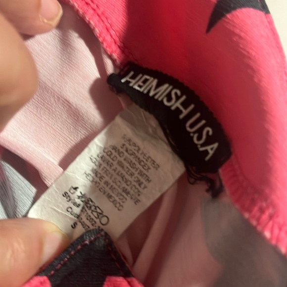 Hamish U.S.A top - Pink with black stars V- Neck Sz S - Picture 10 of 10